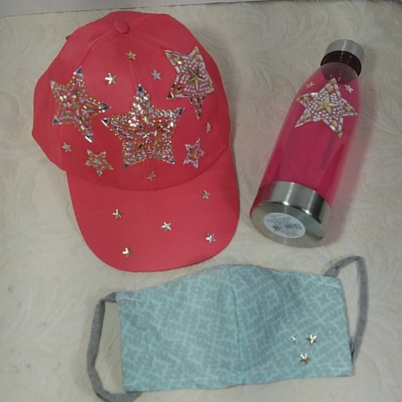 Celebrity Style Accessories - Baseball hat cap Bling Face mask Water Bottle New